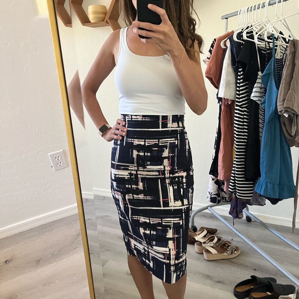 Abstract Pencil Skirt